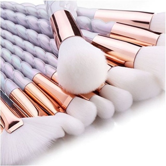 🆕️Unicorn & Rose Gold Cosmetic Brush 10 pc set - Picture 3 of 7